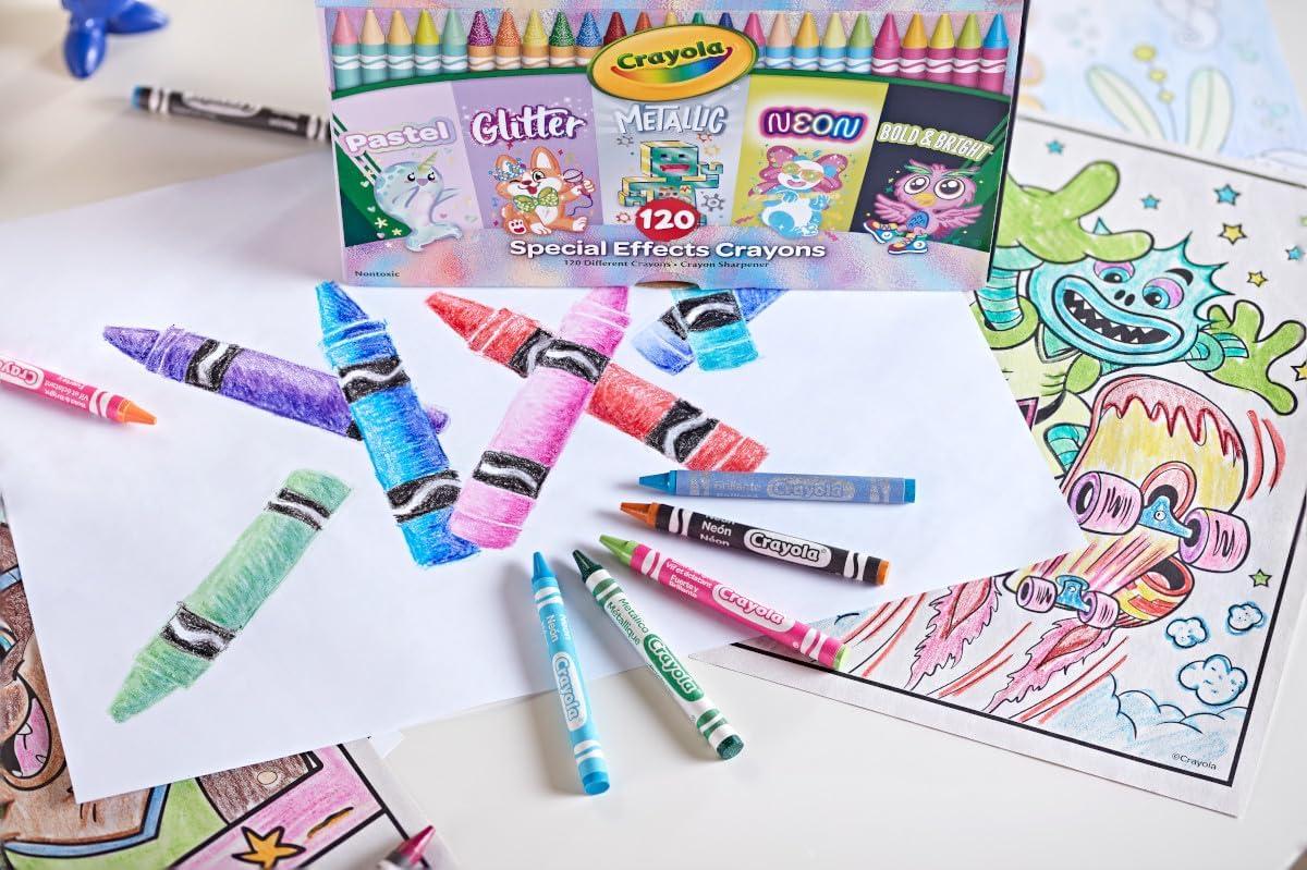 Crayola Special Effects Bulk Crayon Set (5 Pack), 24 Crayons for Kids, Coloring Supplies for Arts & Crafts, Glitter, Pastel, Bold & Bright, Neon, Metallic [Amazon Exclusive]
