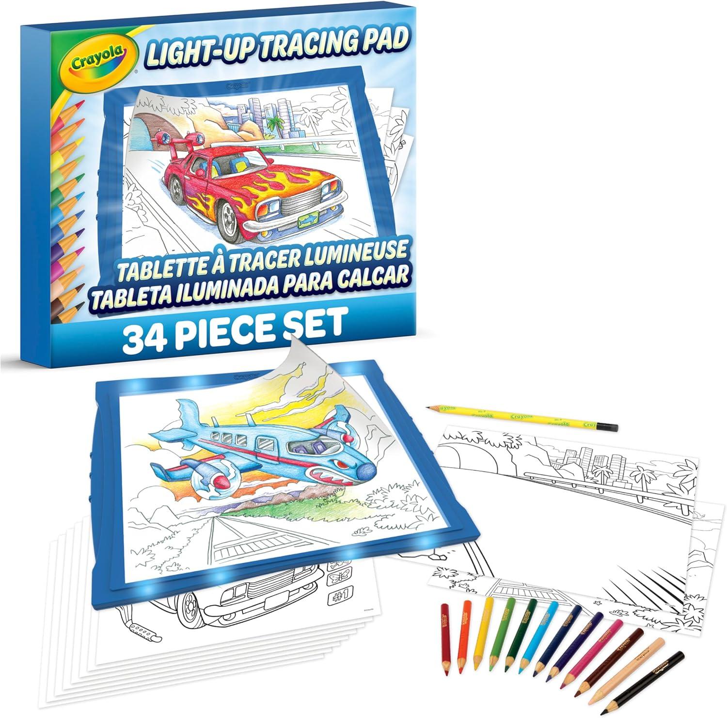 Crayola Light Up Tracing Pad Pink, Best Birthday, Holiday & Christmas Gifts for Girls & Boys, 6, 7, 8 Year Olds, Kids Toys, Light Box Art Kit for Kids [Amazon Exclusive](Blue)