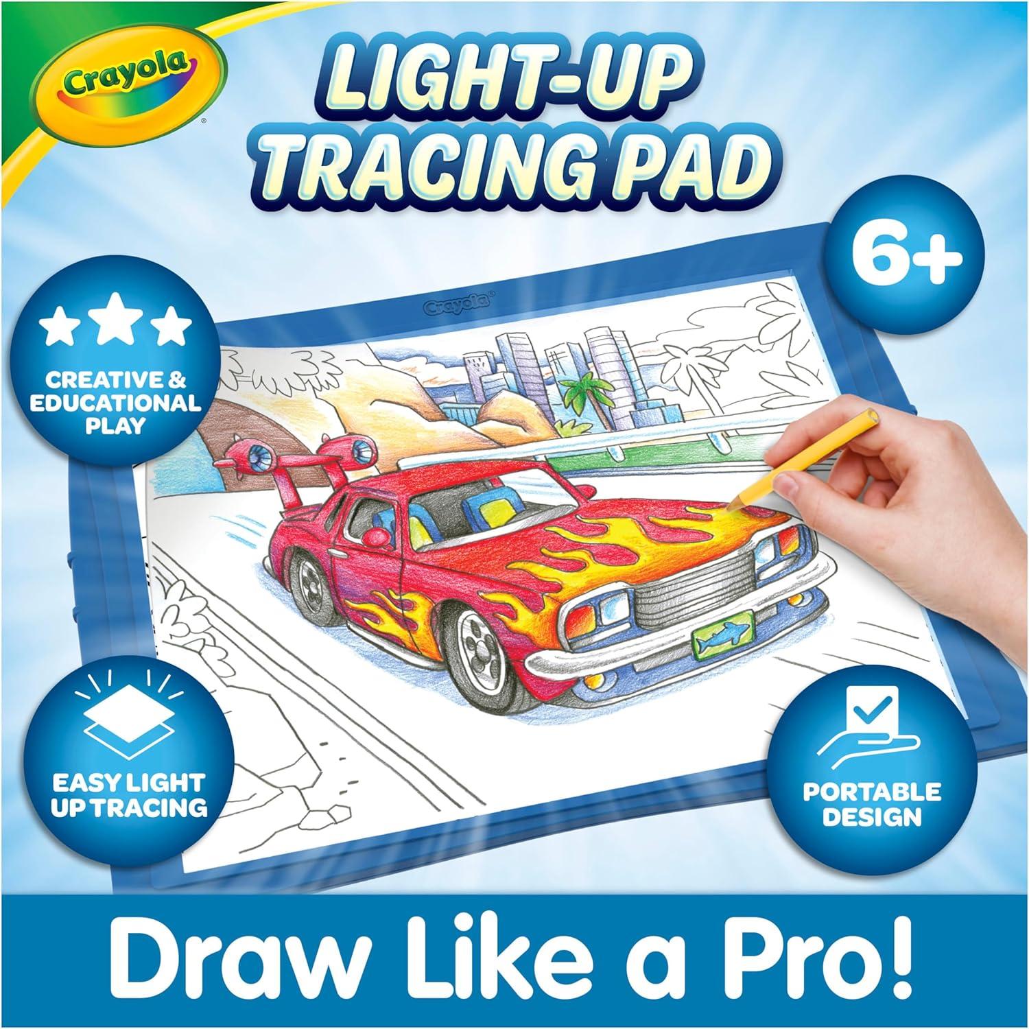 Crayola Light Up Tracing Pad Pink, Best Birthday, Holiday & Christmas Gifts for Girls & Boys, 6, 7, 8 Year Olds, Kids Toys, Light Box Art Kit for Kids [Amazon Exclusive](Blue)