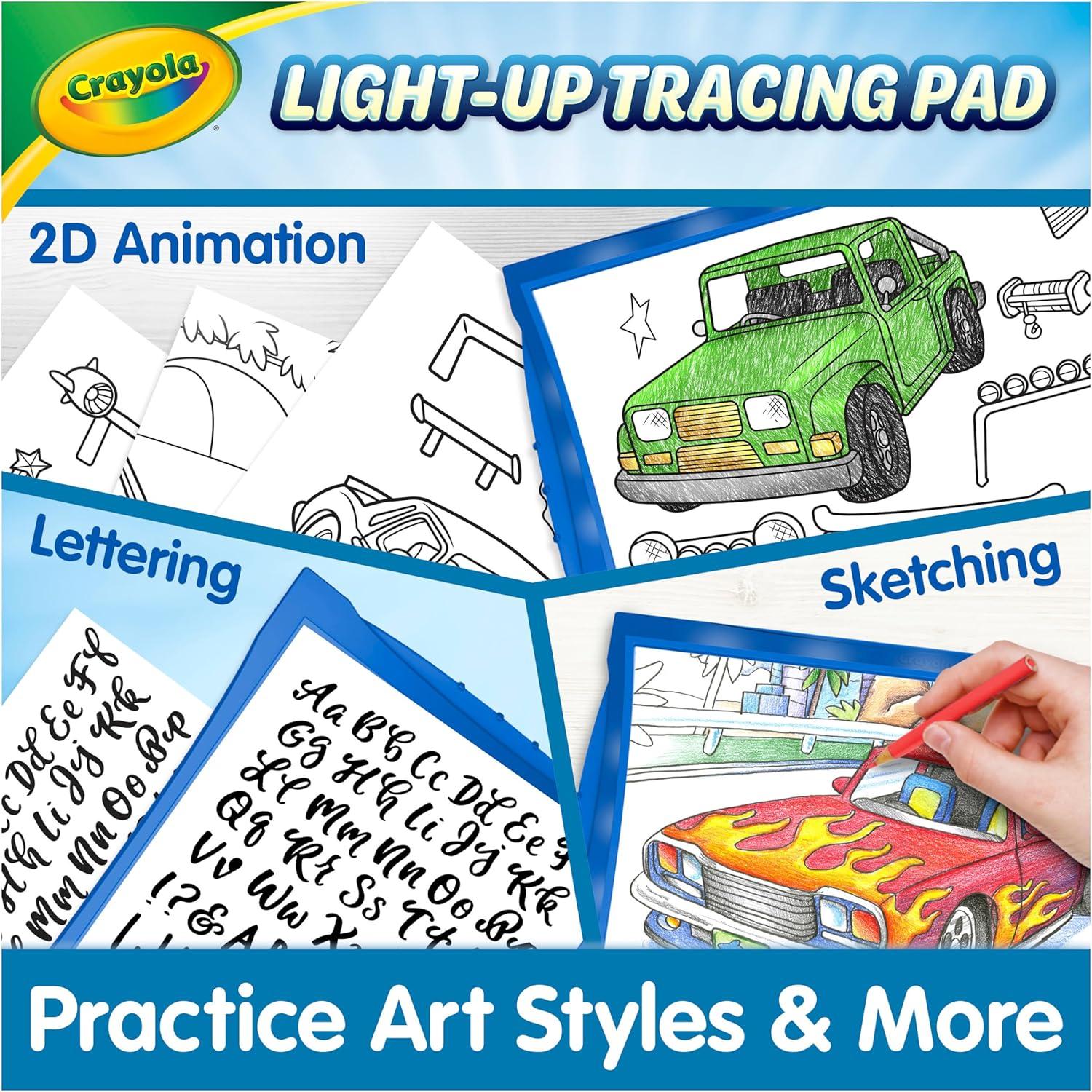 Crayola Light Up Tracing Pad Pink, Best Birthday, Holiday & Christmas Gifts for Girls & Boys, 6, 7, 8 Year Olds, Kids Toys, Light Box Art Kit for Kids [Amazon Exclusive](Blue)