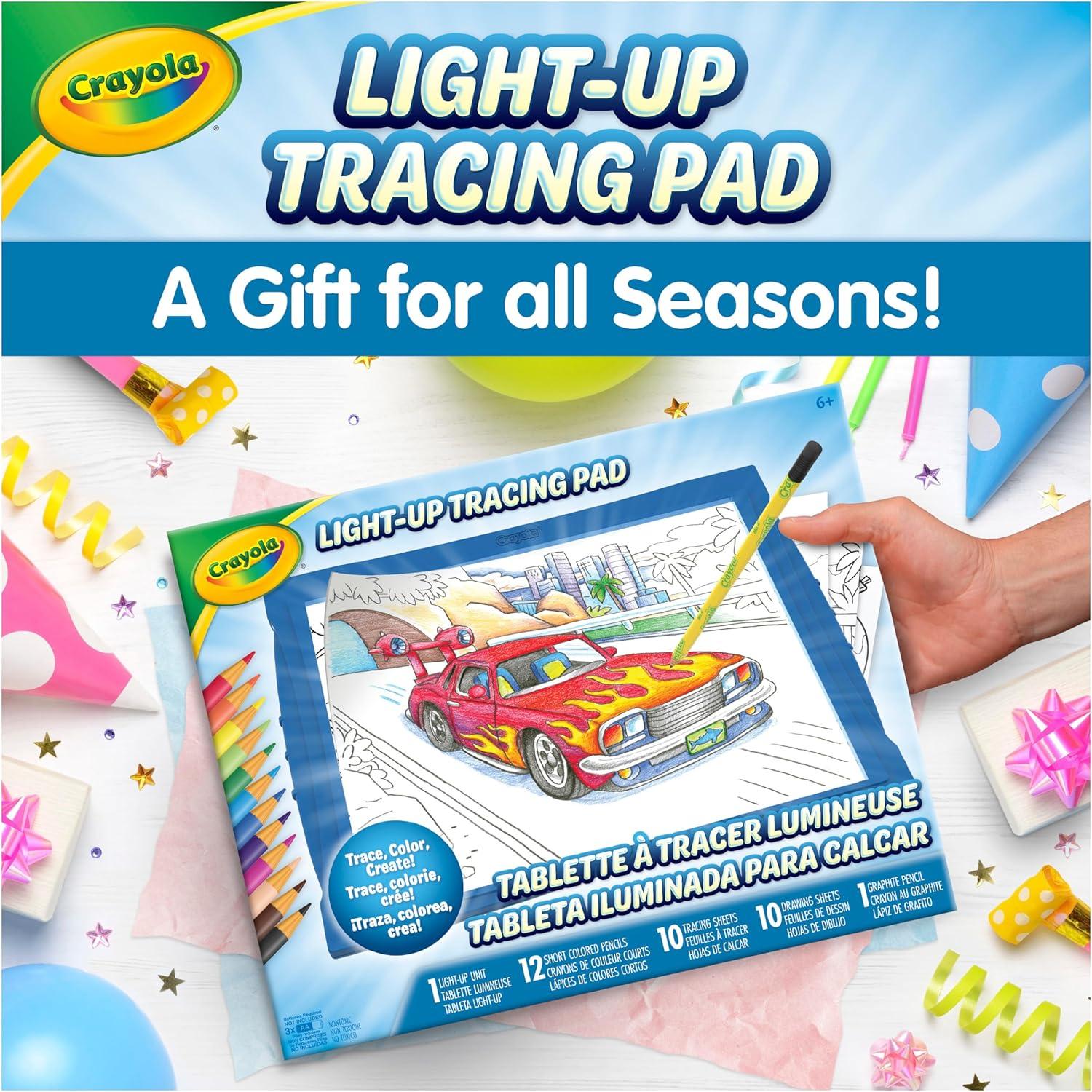 Crayola Light Up Tracing Pad Pink, Best Birthday, Holiday & Christmas Gifts for Girls & Boys, 6, 7, 8 Year Olds, Kids Toys, Light Box Art Kit for Kids [Amazon Exclusive](Blue)