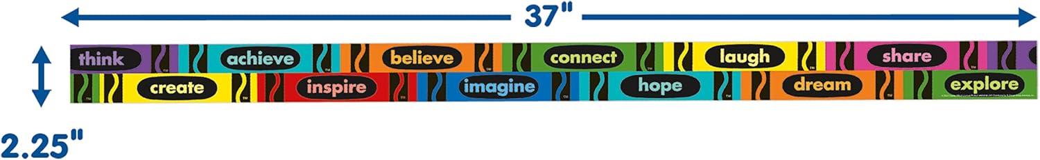Eureka Crayola Rainbow Decorative Classroom and Bulletin Board Trim for Teachers, 2.25″ Wide, 12 Strips for 37 Total Feet(OSFA)