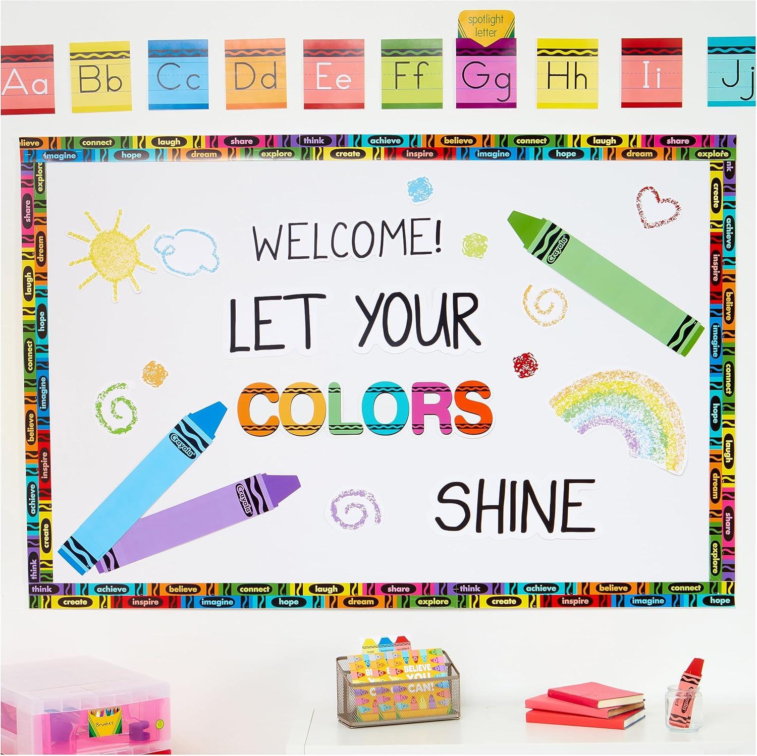 Eureka Crayola Rainbow Decorative Classroom and Bulletin Board Trim for Teachers, 2.25″ Wide, 12 Strips for 37 Total Feet(OSFA)