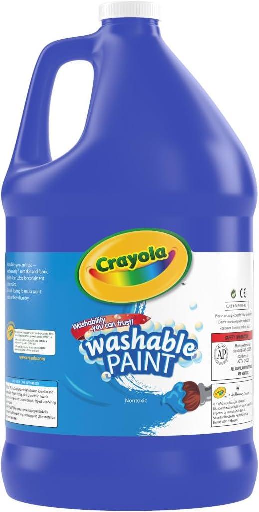 Crayola Washable Paint for Kids – Blue (1 Gallon), Kids Arts and Crafts Supplies, Non Toxic, Bulk(Blue)
