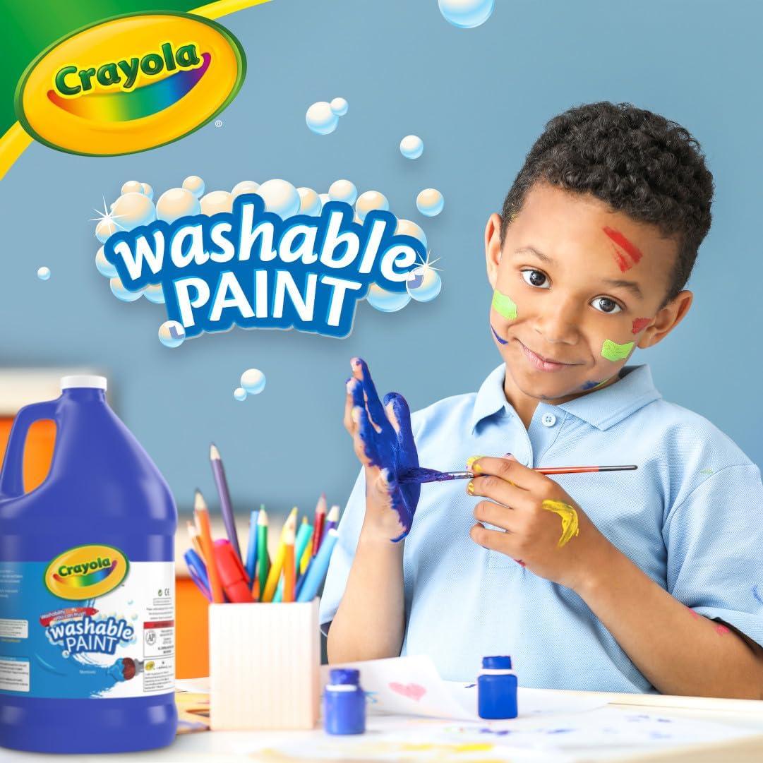 Crayola Washable Paint for Kids – Blue (1 Gallon), Kids Arts and Crafts Supplies, Non Toxic, Bulk(Blue)