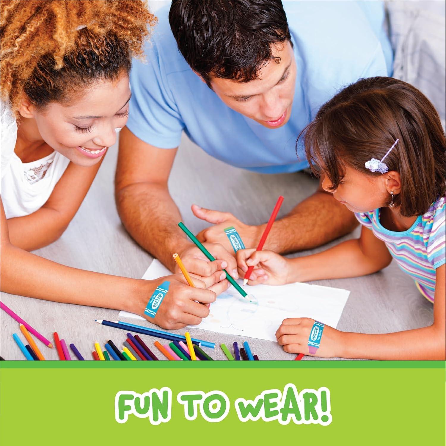 Crayola Shaped Neon Antibacterial Bandages for Kids, 100 CT – Adhesive Bandages for Minor Cuts, Scrapes, & Burns. Great Stocking Stuffer or White Elephant Gift