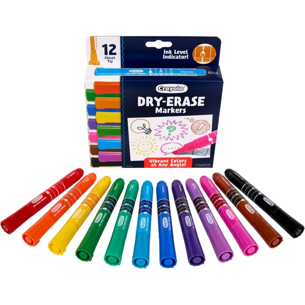 Crayola Take Note Erasable Highlighters (6ct), Assorted No Bleed Highlighters, Chisel Tip Marker Set, For Organizing & Coloring, Gifts(Highlighters)