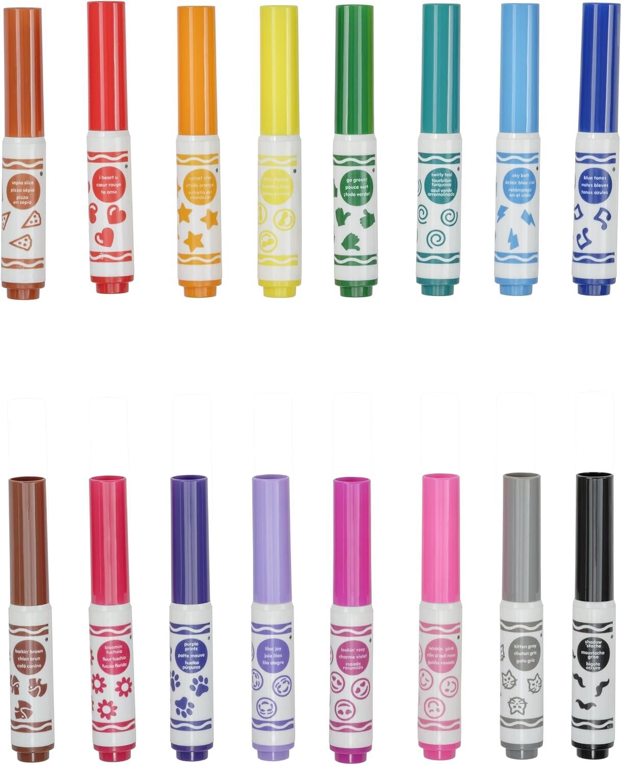 Crayola Pip Squeaks Skinnies Washable Marker Set (16ct), Mini Markers for Toddlers, Thin Coloring Markers for Kids, Toddler Arts & Craft Supplies(1 Count (Pack of 1))