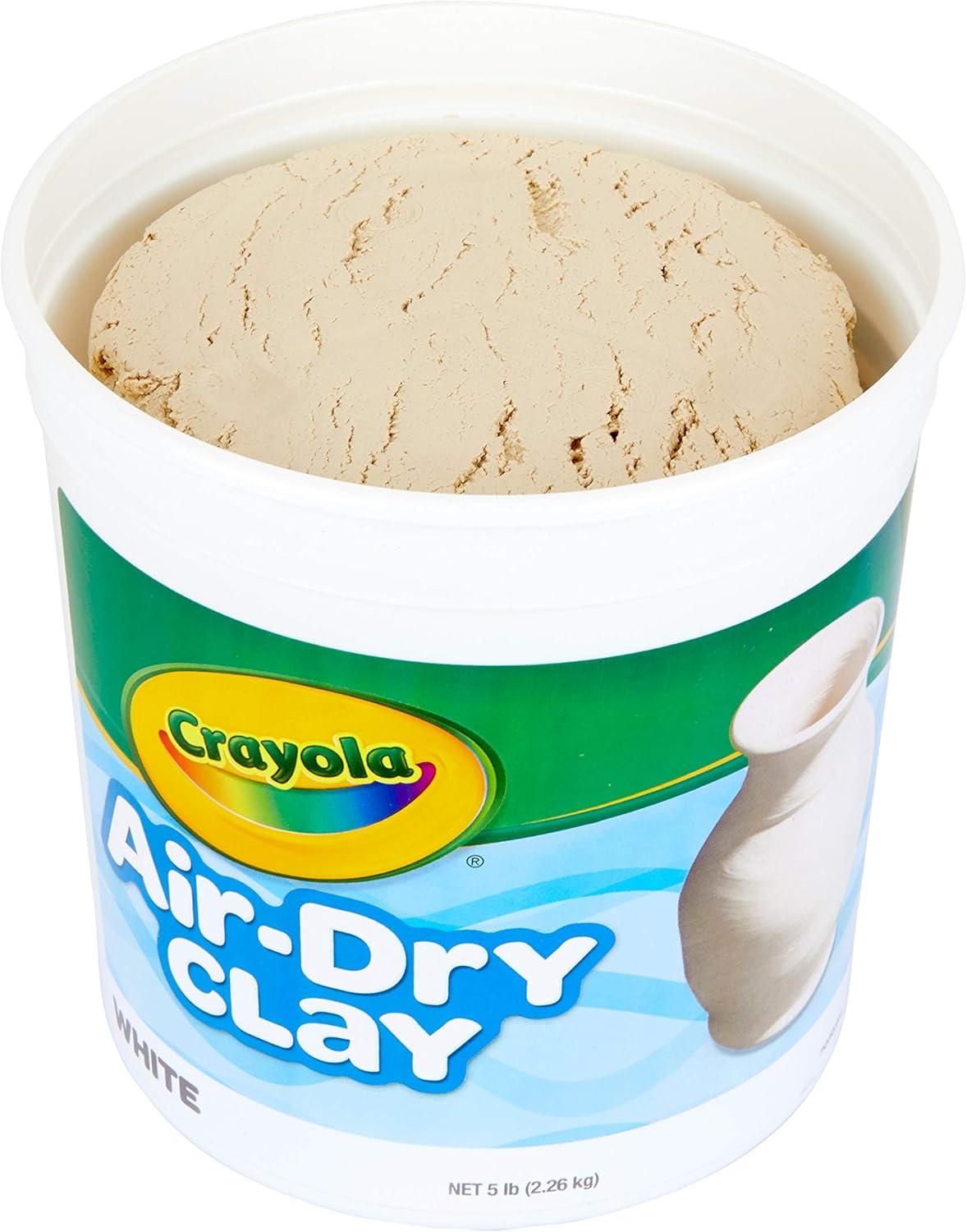 Crayola Air Dry Clay, White, 5Lb Bucket, No Bake Clay for Kids, Gift