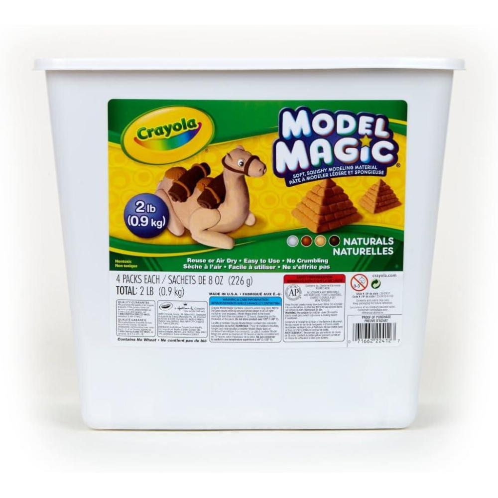 Crayola Model Magic Naturals, 4 Packs (8oz ea), Bulk Modeling Clay Alternative, Craft Supplies for Classrooms, 2 lb. Bucket