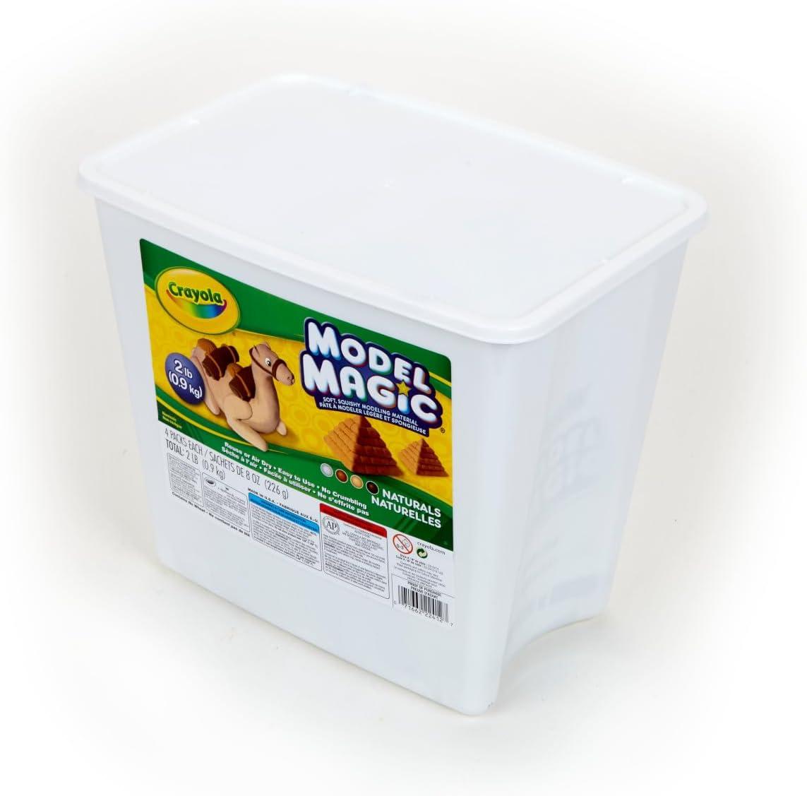 Crayola Model Magic Naturals, 4 Packs (8oz ea), Bulk Modeling Clay Alternative, Craft Supplies for Classrooms, 2 lb. Bucket