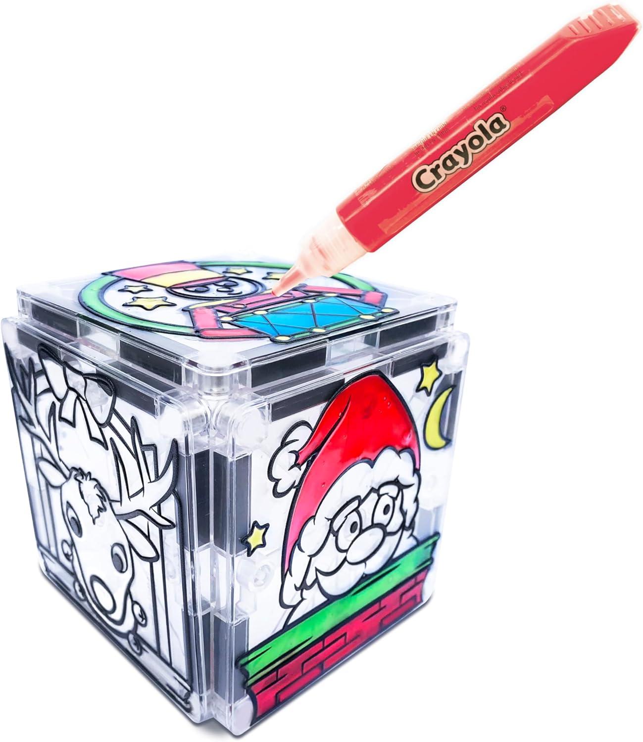 CreateOn Crayola PaintOn Holiday Magnetic Tiles, Magnetic Kids’ Building Toys, STEM Learning Travel Toys for Boys and Girls, 18-Piece Set(Holiday Paint On)