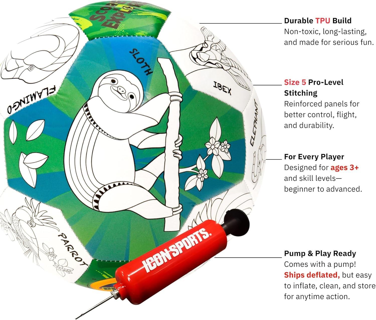Crayola Official Soccer Ball – Unisex Kids – Multiplication Box Size 3(Zoo Animal)