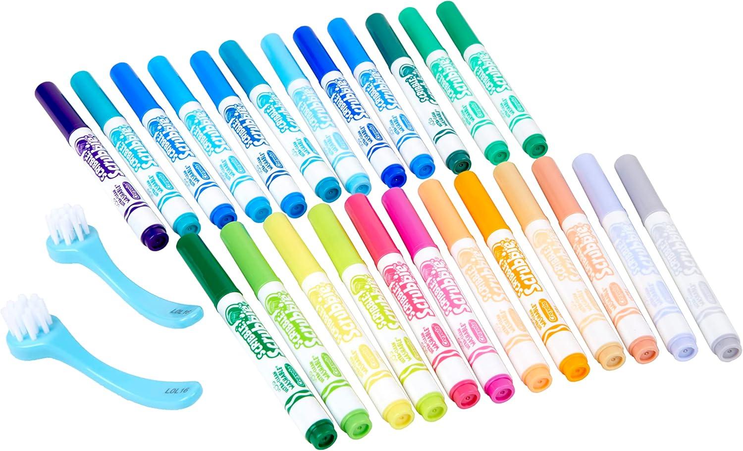 Crayola Scribble Scrubbies Glam Pack (4 Pets), Holiday for Kids, Washable Pet Care Toy, Coloring Animal Craft, Stocking Stuffer Toys for Girls & Boys, 3+(Refill Markers)