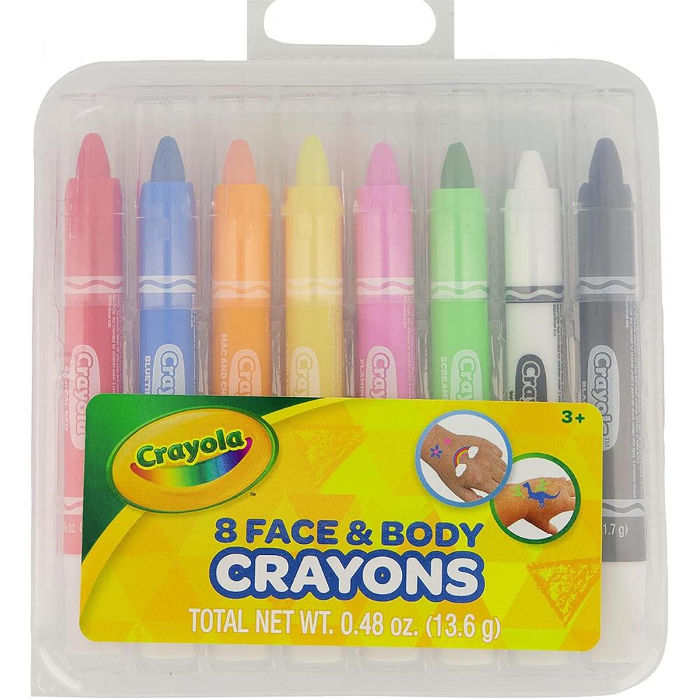 Crayola Face & Body Paint Crayons for Kids and Costumes, Washable Body Paint Markers Pack of 8 Classic Colors(8 Count (Pack of 1))