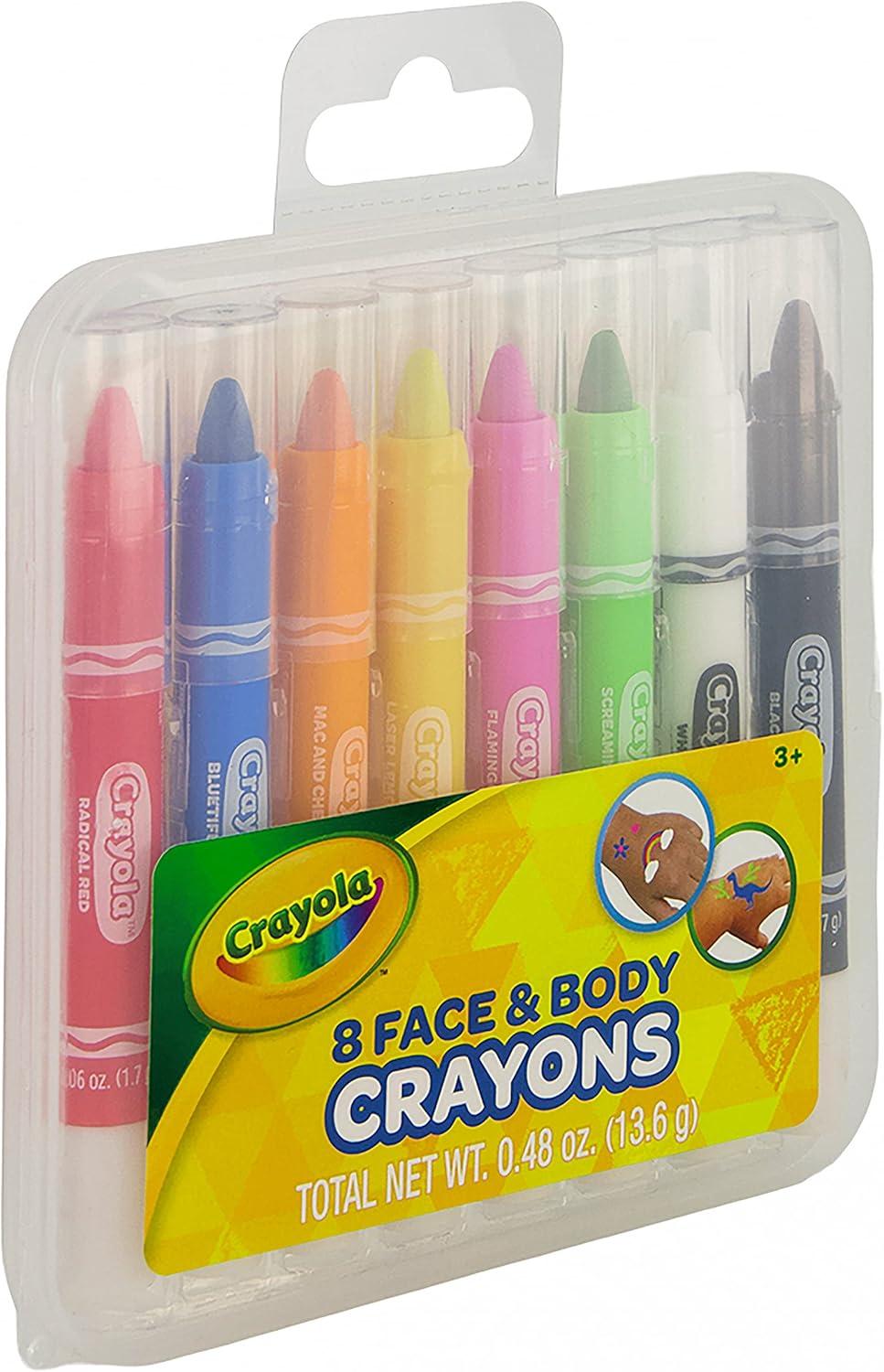 Crayola Face & Body Paint Crayons for Kids and Costumes, Washable Body Paint Markers Pack of 8 Classic Colors(8 Count (Pack of 1))