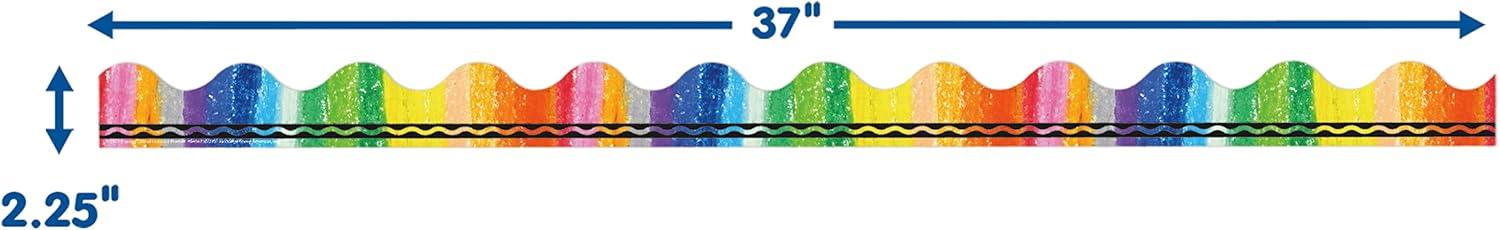 Eureka Crayola Rainbow Decorative Classroom and Bulletin Board Trim for Teachers, 2.25″ Wide, 12 Strips for 37 Total Feet(37″ x 22.5″)