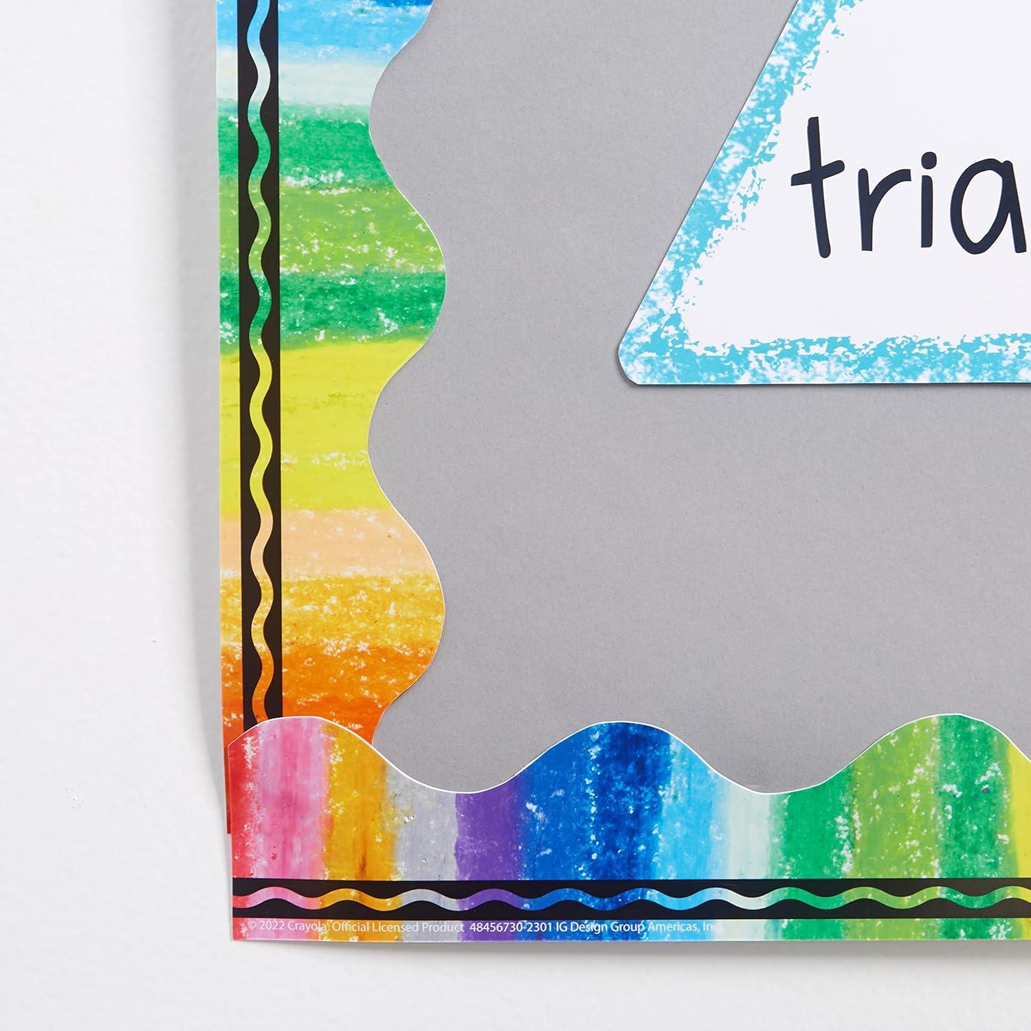 Eureka Crayola Rainbow Decorative Classroom and Bulletin Board Trim for Teachers, 2.25″ Wide, 12 Strips for 37 Total Feet(37″ x 22.5″)