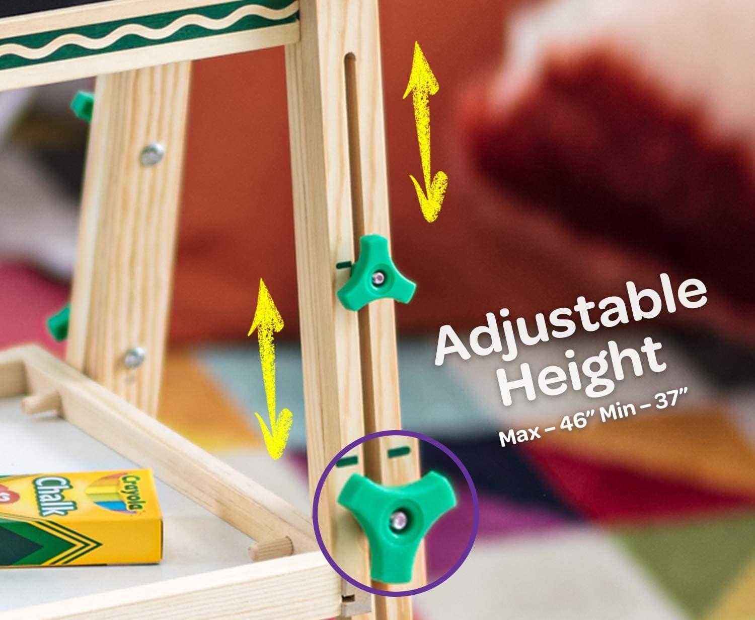 Crayola Wooden Art Easel for Kids, 2-in-1 Dry Erase Board & Chalkboard, Gifts for Toddlers, Ages 3, 4, 5(Mini Easel)