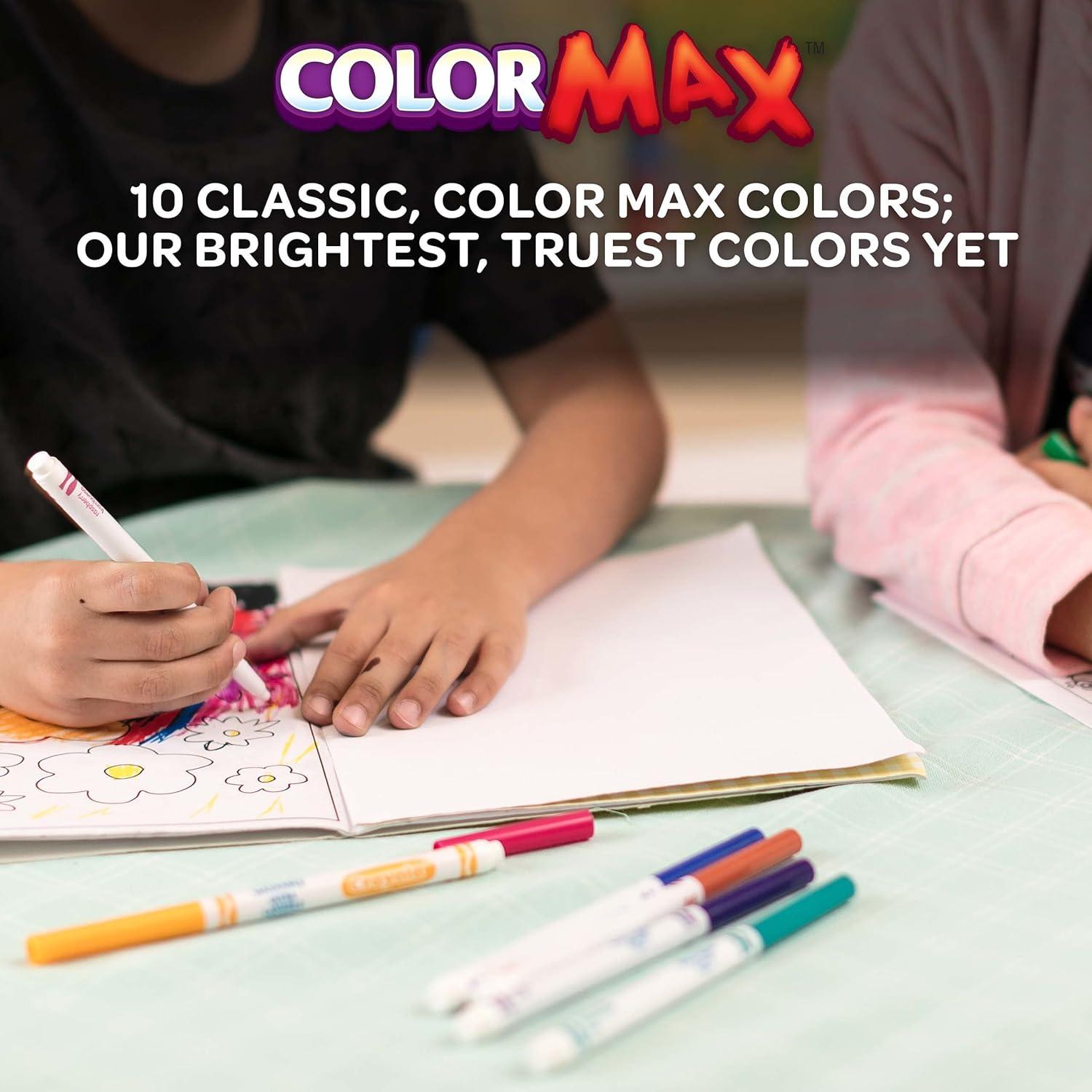Crayola Ultra Clean Washable Markers – 12 Pack (10ct), Bulk Fine Line Markers for Classrooms, Kids, Nontoxic