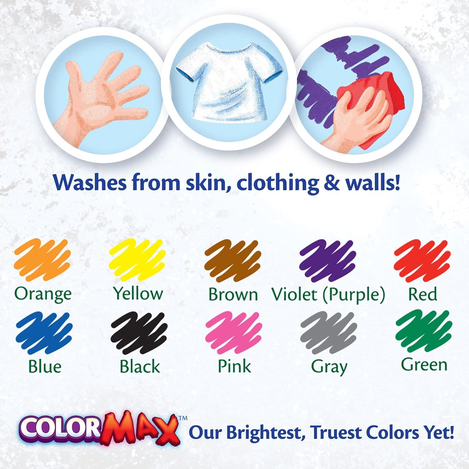 Crayola Ultra Clean Washable Markers – 12 Pack (10ct), Bulk Fine Line Markers for Classrooms, Kids, Nontoxic