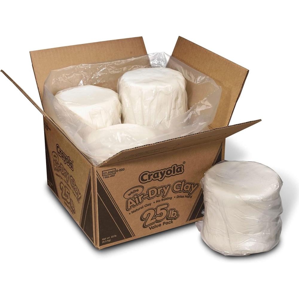 Crayola Air Dry Clay for Kids – White, 25lbs, Bulk Modeling Clay for Kids, No Bake, Sculpting & Molding Material, Bulk Art Supplies for Classrooms