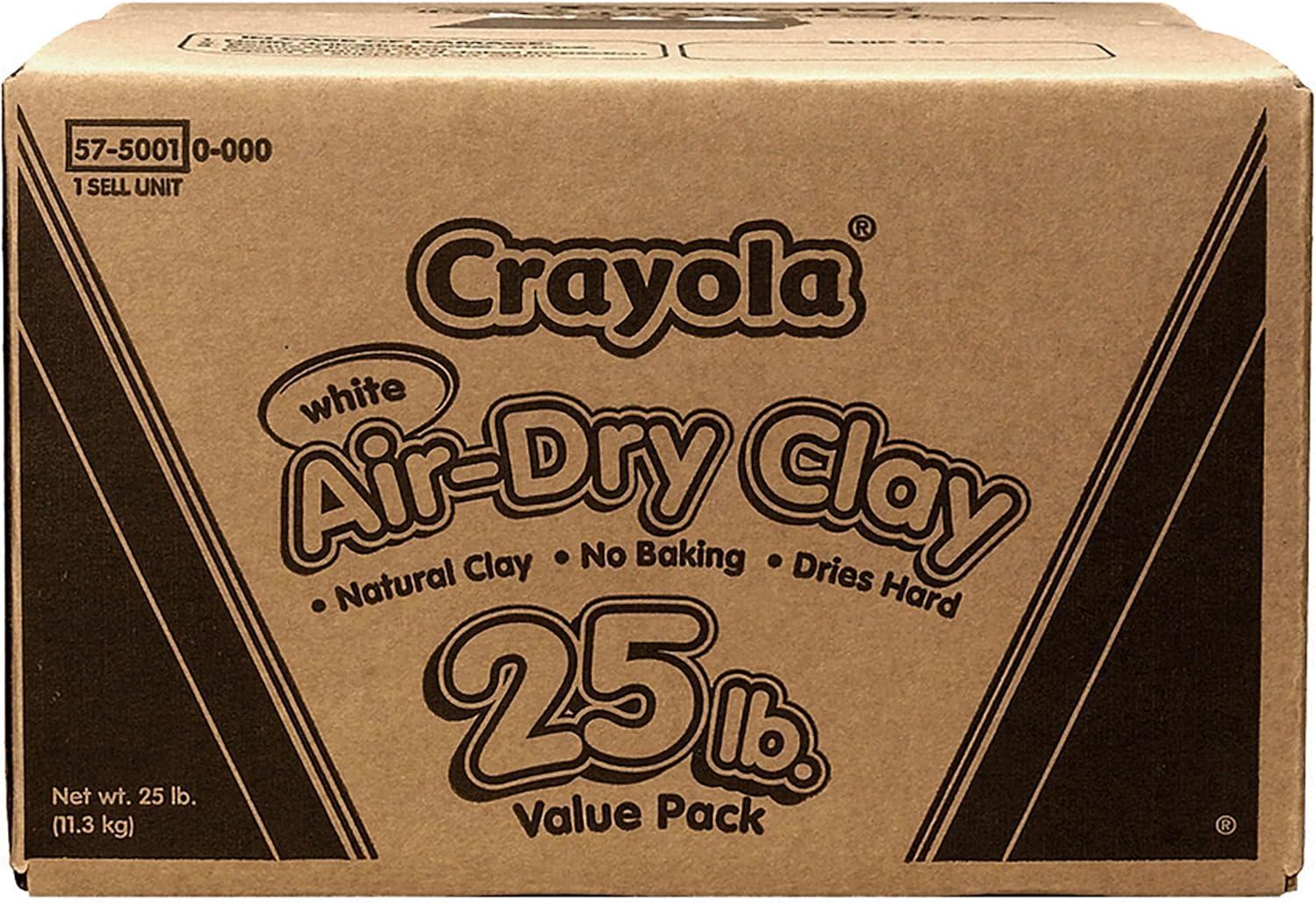 Crayola Air Dry Clay for Kids – White, 25lbs, Bulk Modeling Clay for Kids, No Bake, Sculpting & Molding Material, Bulk Art Supplies for Classrooms