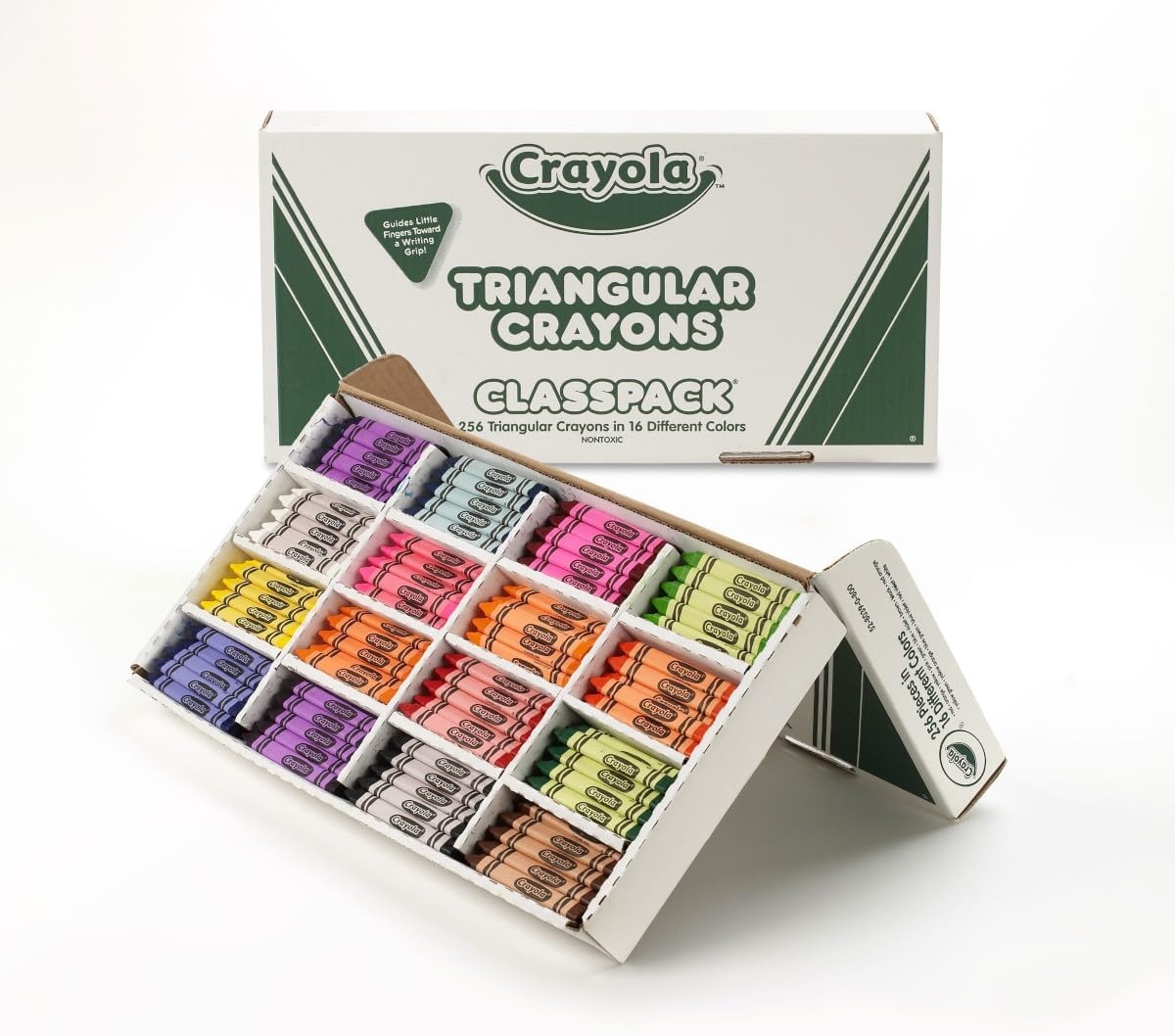 Crayola Triangular Crayon Classpack (256ct), 16 Colors, Bulk Toddler Crayons, Teacher Classroom Must Haves, School Supplies, Preschool & Kindergarten(256 Count (Pack of 1))