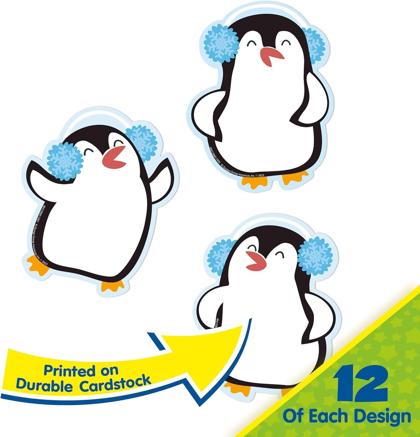 Eureka Crayola Crayons Paper Cut-Out Classroom Decorations for Teachers, 36 Pieces(Penguins)
