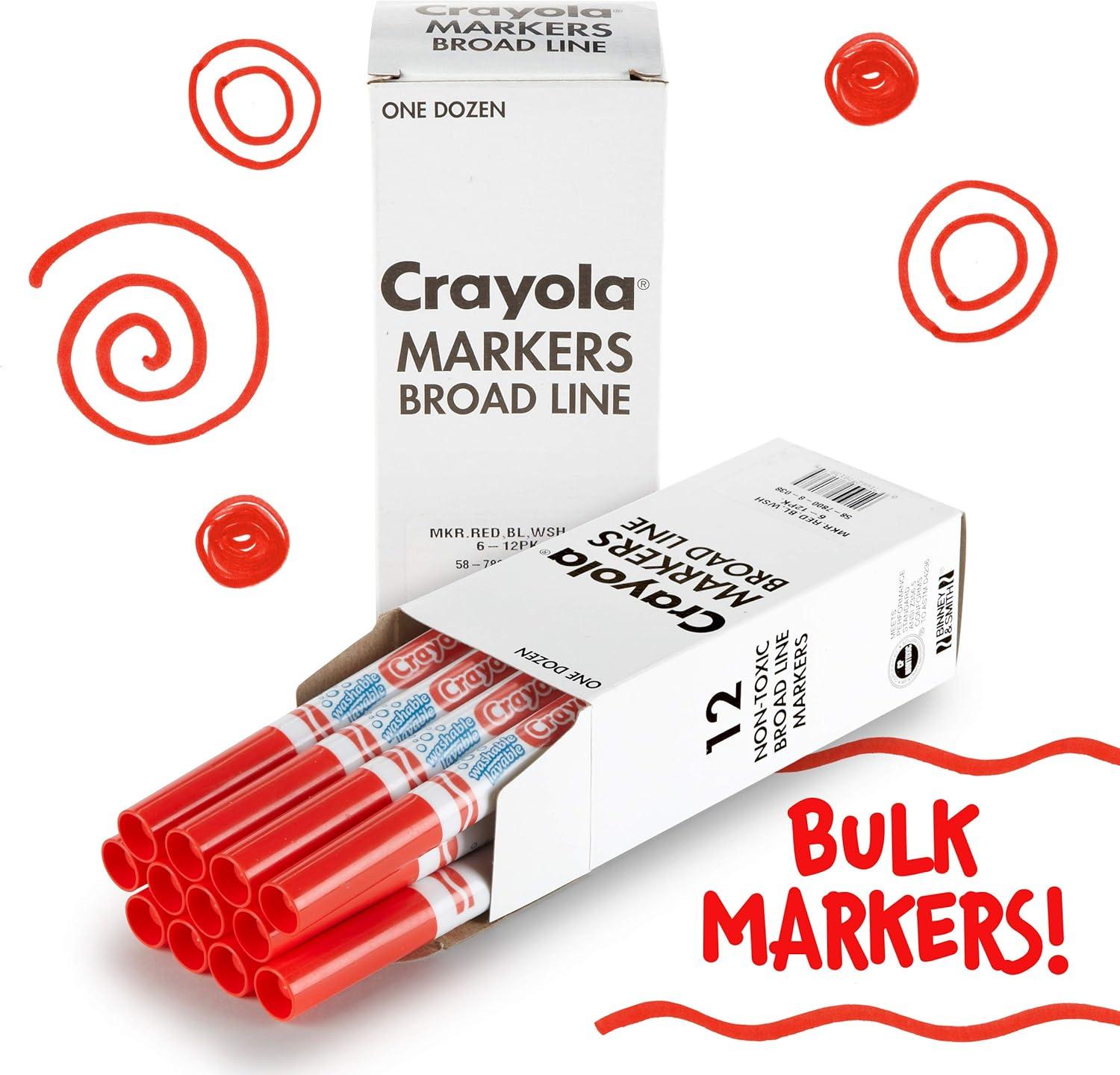 Crayola 12 Count Washable Bulk Markers, Green(Red)
