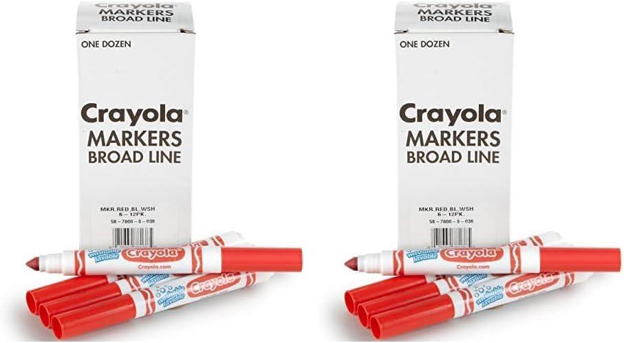 Crayola 12 Count Washable Bulk Markers, Green(Red)
