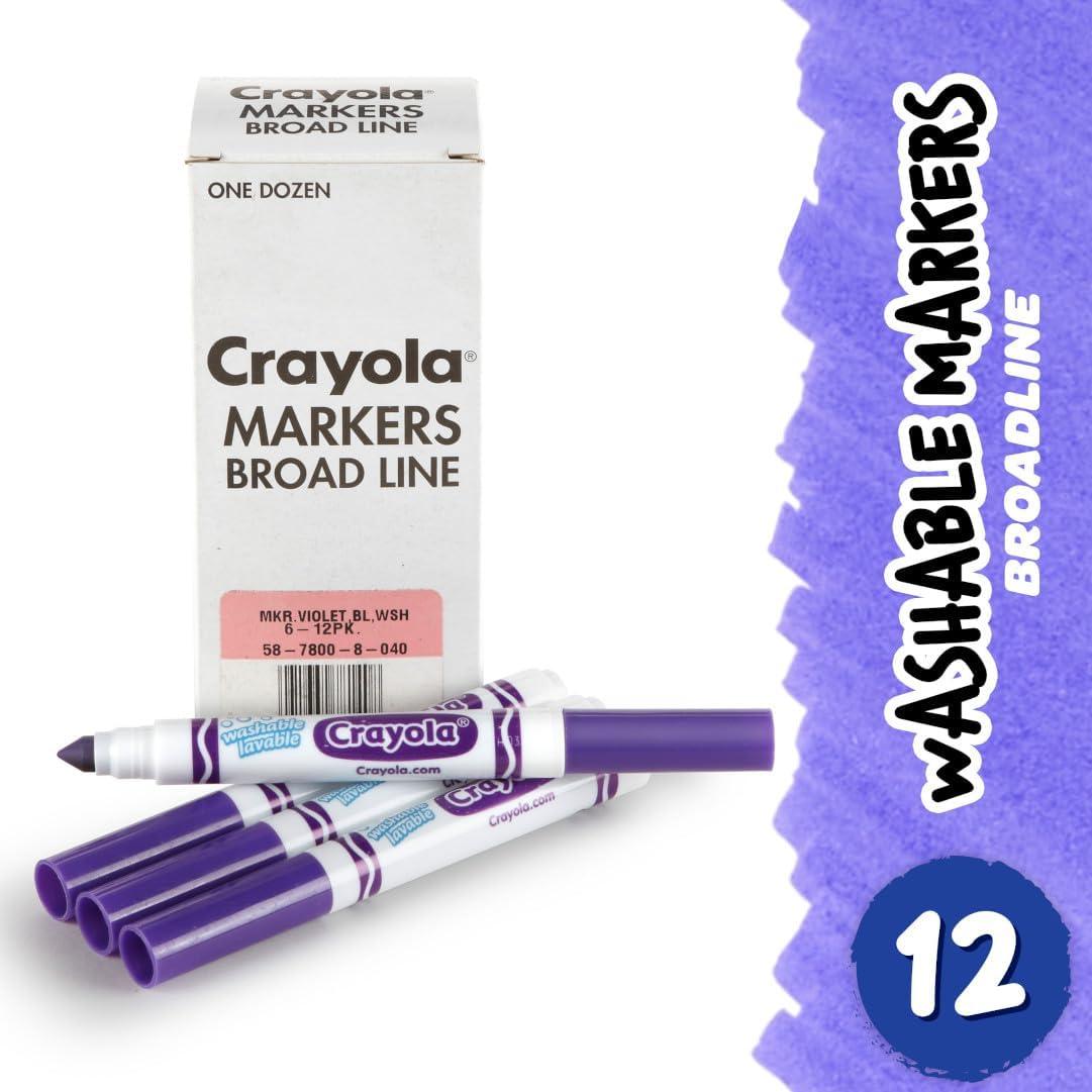 Crayola 12 Count Washable Bulk Markers, Green(Violet)