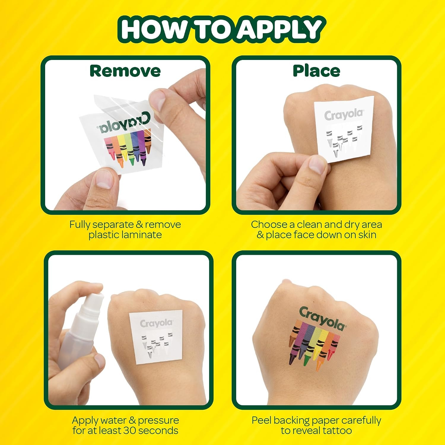 Crayola Secret Reveal Temporary Tattoo Set, Variety Pack with 150+ Tattoos for Kids Ages 4+, Fun Surprise Designs