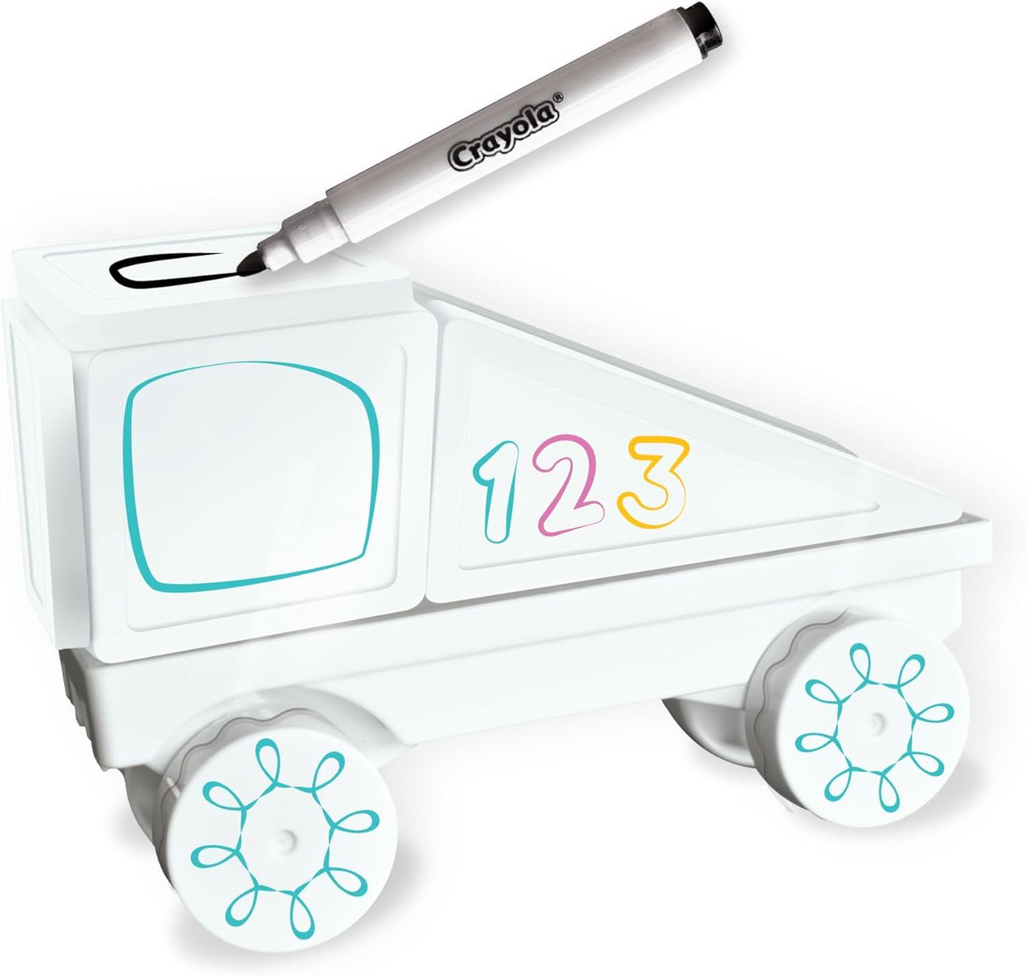 Crayola PIP-Mobile Rolling Chassis for Magnetic Building Tiles – Add Wheels to Crayola PIP-Tile Sets – STEM Learning Toy for Kids Ages 3+ – Creative, Reusable, Educational Travel Toy (Doodle)