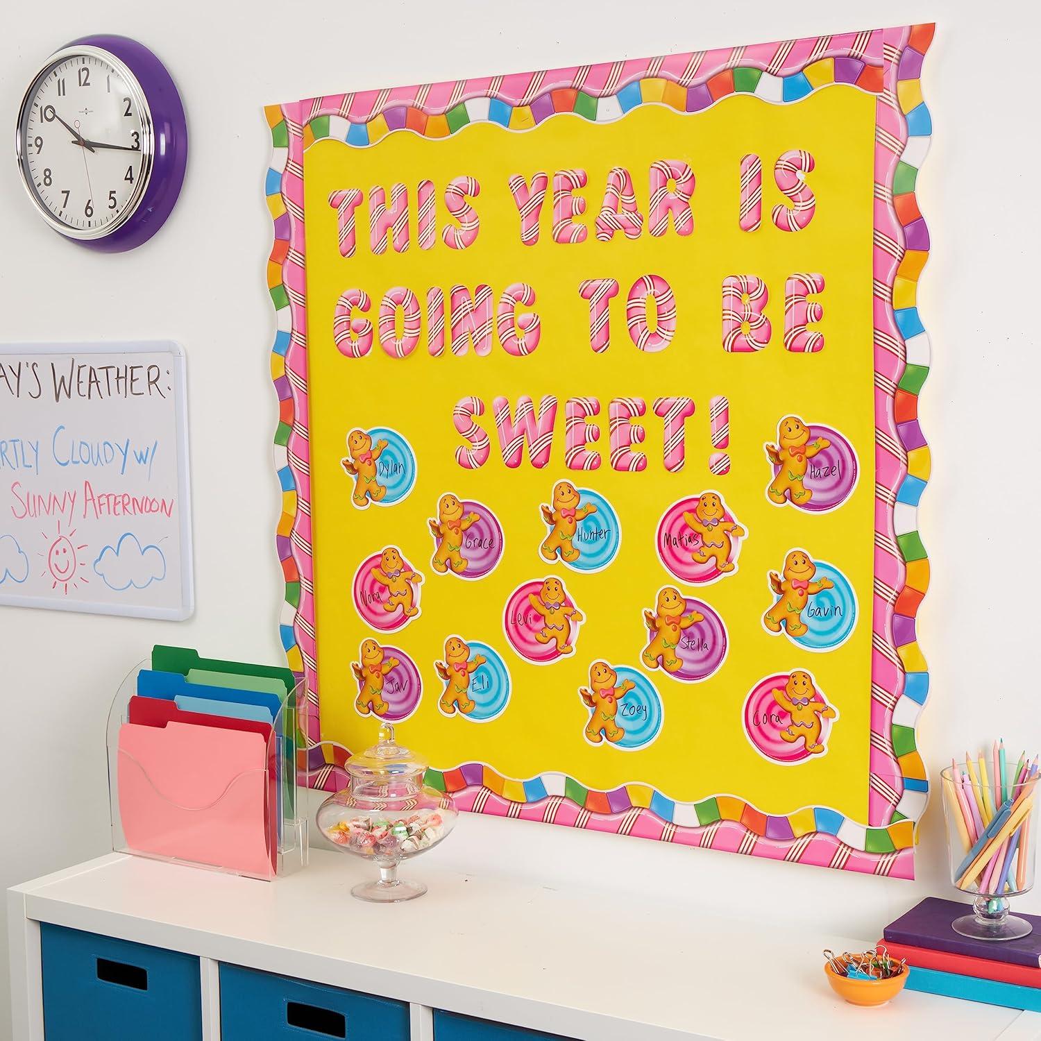 Eureka Crayola Crayons Paper Cut-Out Classroom Decorations for Teachers, 36 Pieces(Candy Land)