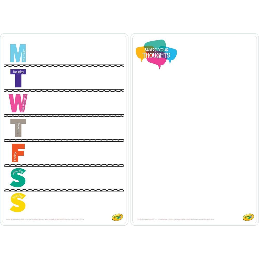 Dry Erase Weekly Calendar + Memo Board – Whiteboard for Home, School Classrooms, or Office Use, Large Size, White