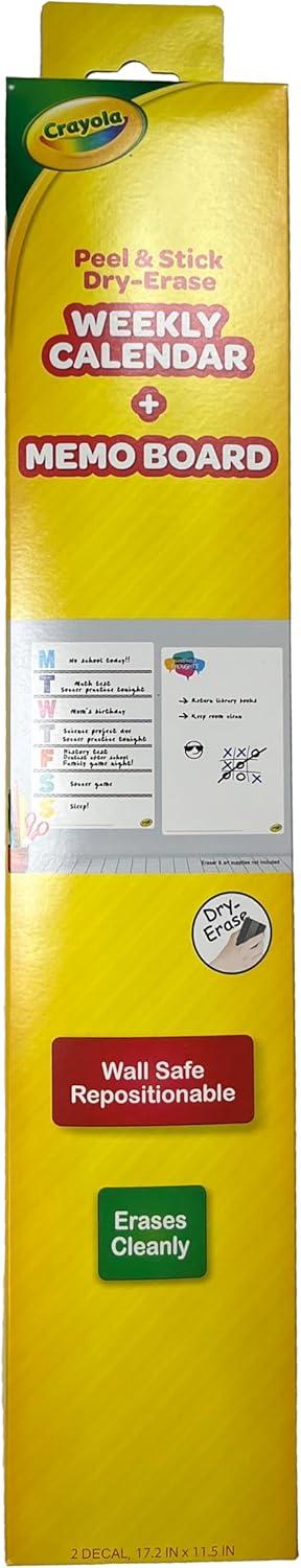Dry Erase Weekly Calendar + Memo Board – Whiteboard for Home, School Classrooms, or Office Use, Large Size, White