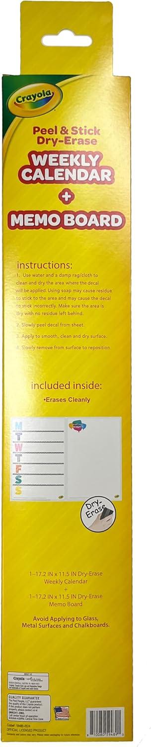 Dry Erase Weekly Calendar + Memo Board – Whiteboard for Home, School Classrooms, or Office Use, Large Size, White