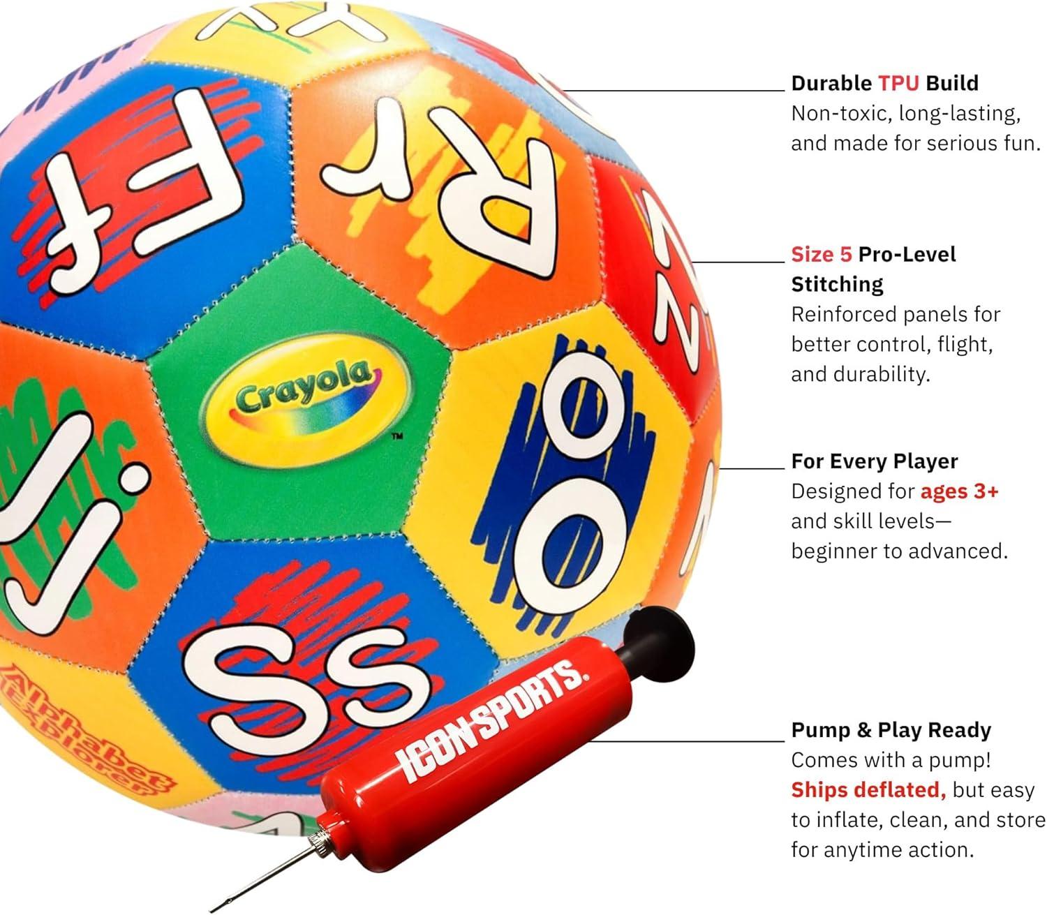 Crayola Official Soccer Ball – Unisex Kids – Multiplication Box Size 3(Alphabet)
