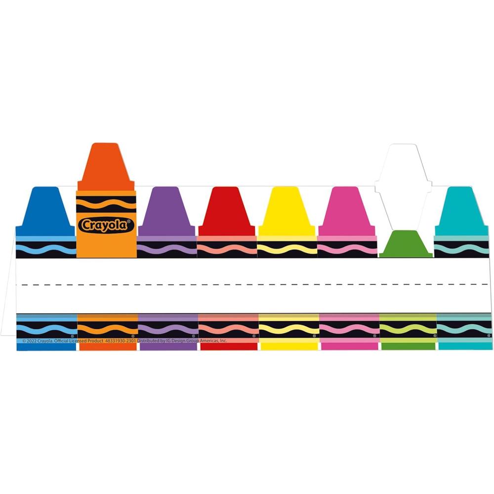 Eureka Crayola Crayons Tented Nameplates for Student Desks, 9.5″ x 6.5″, 36 Pieces