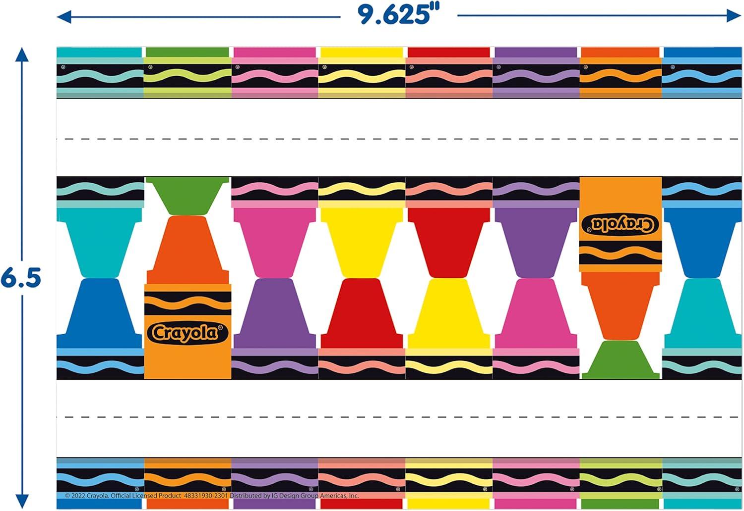 Eureka Crayola Crayons Tented Nameplates for Student Desks, 9.5″ x 6.5″, 36 Pieces