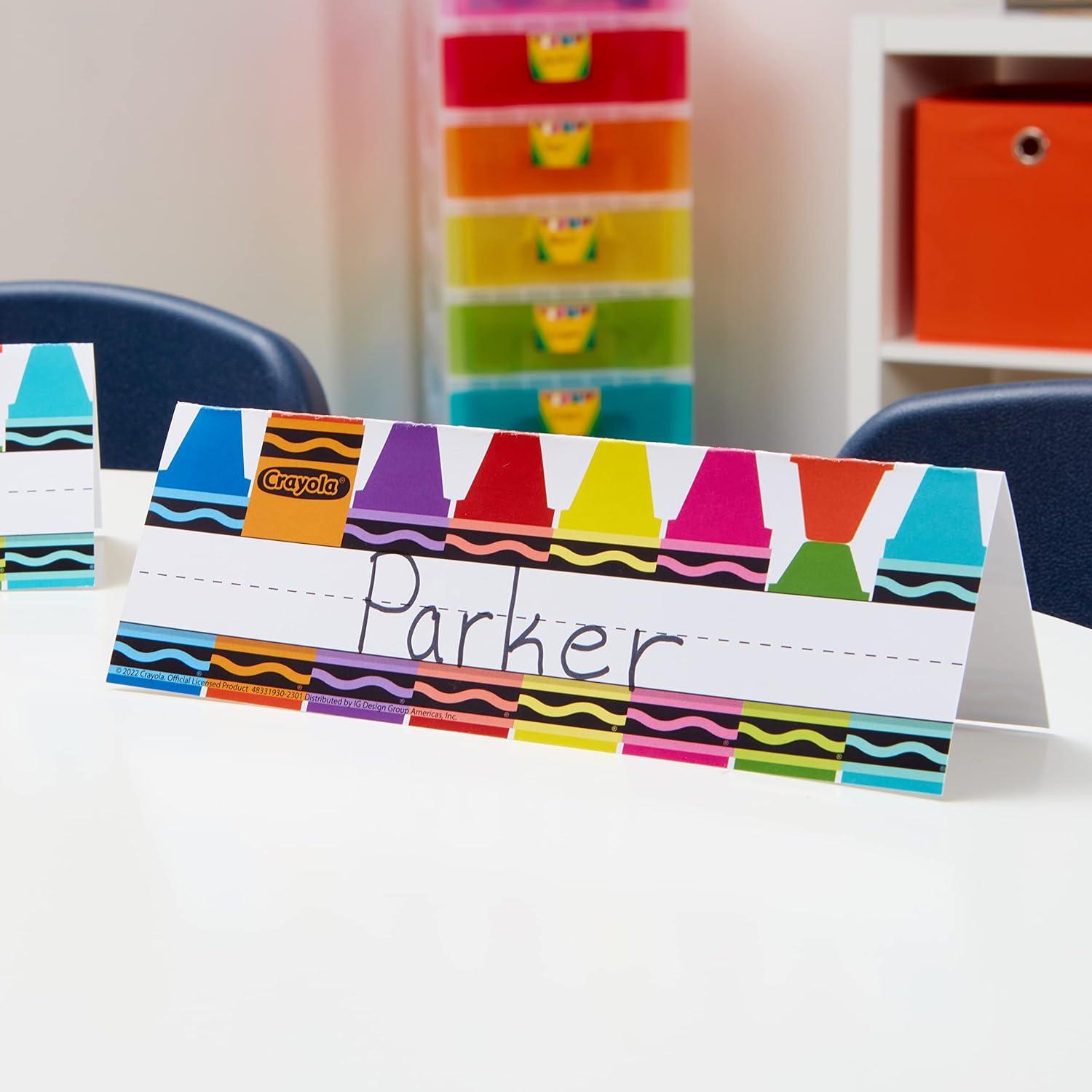 Eureka Crayola Crayons Tented Nameplates for Student Desks, 9.5″ x 6.5″, 36 Pieces