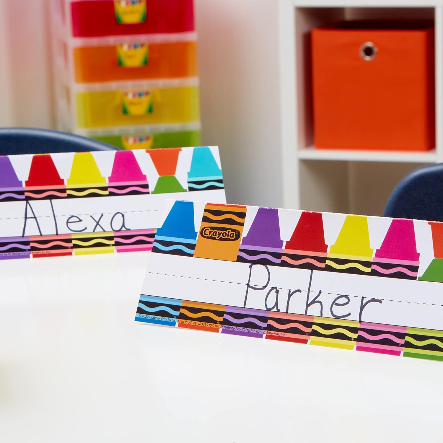 Eureka Crayola Crayons Tented Nameplates for Student Desks, 9.5″ x 6.5″, 36 Pieces