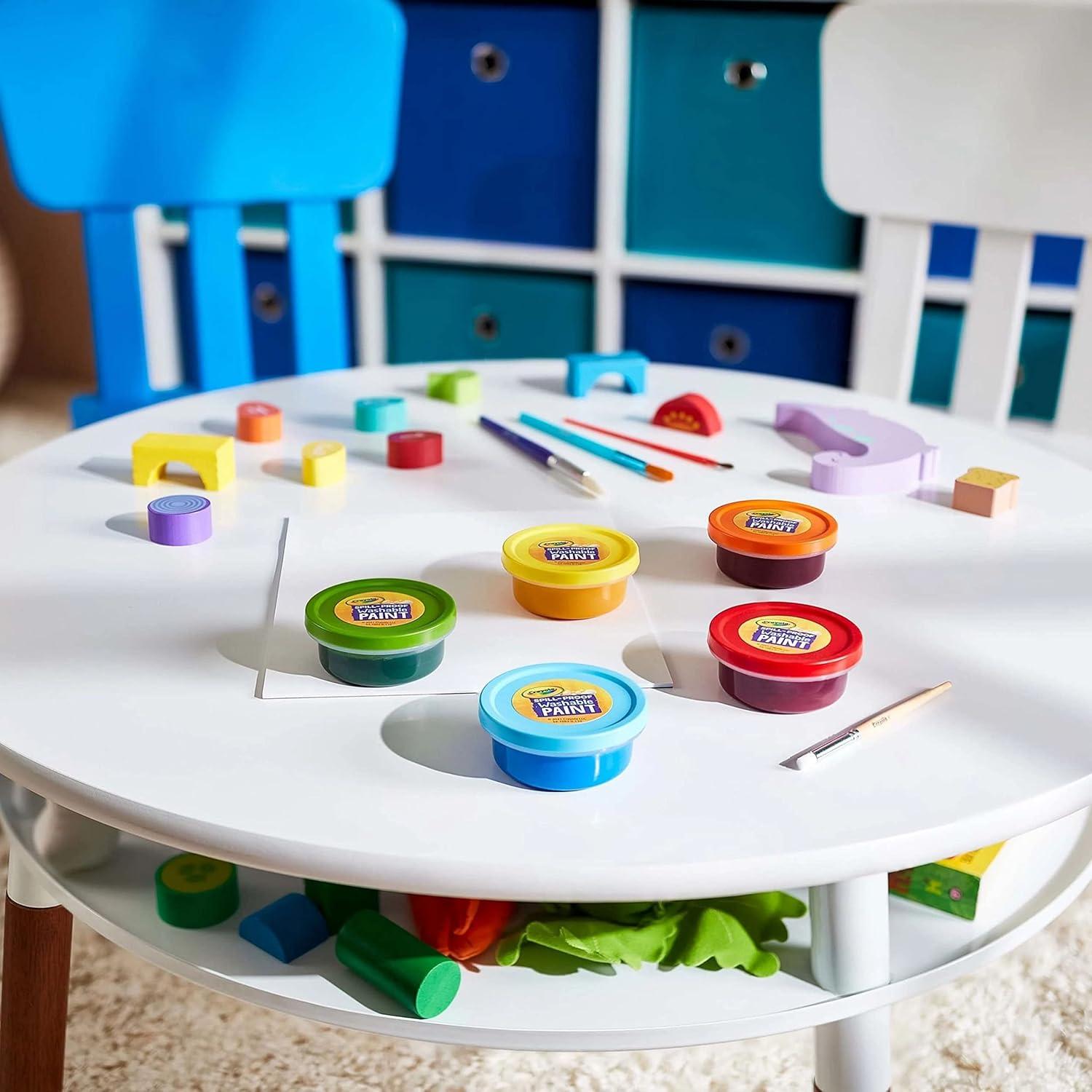 Crayola Spill Proof Paint Set – Toddler Stocking Stuffer, Washable Paint for Kids, Includes Paint Brush & Paper, No Drip, Less Mess Arts & Crafts, Ages 3+
