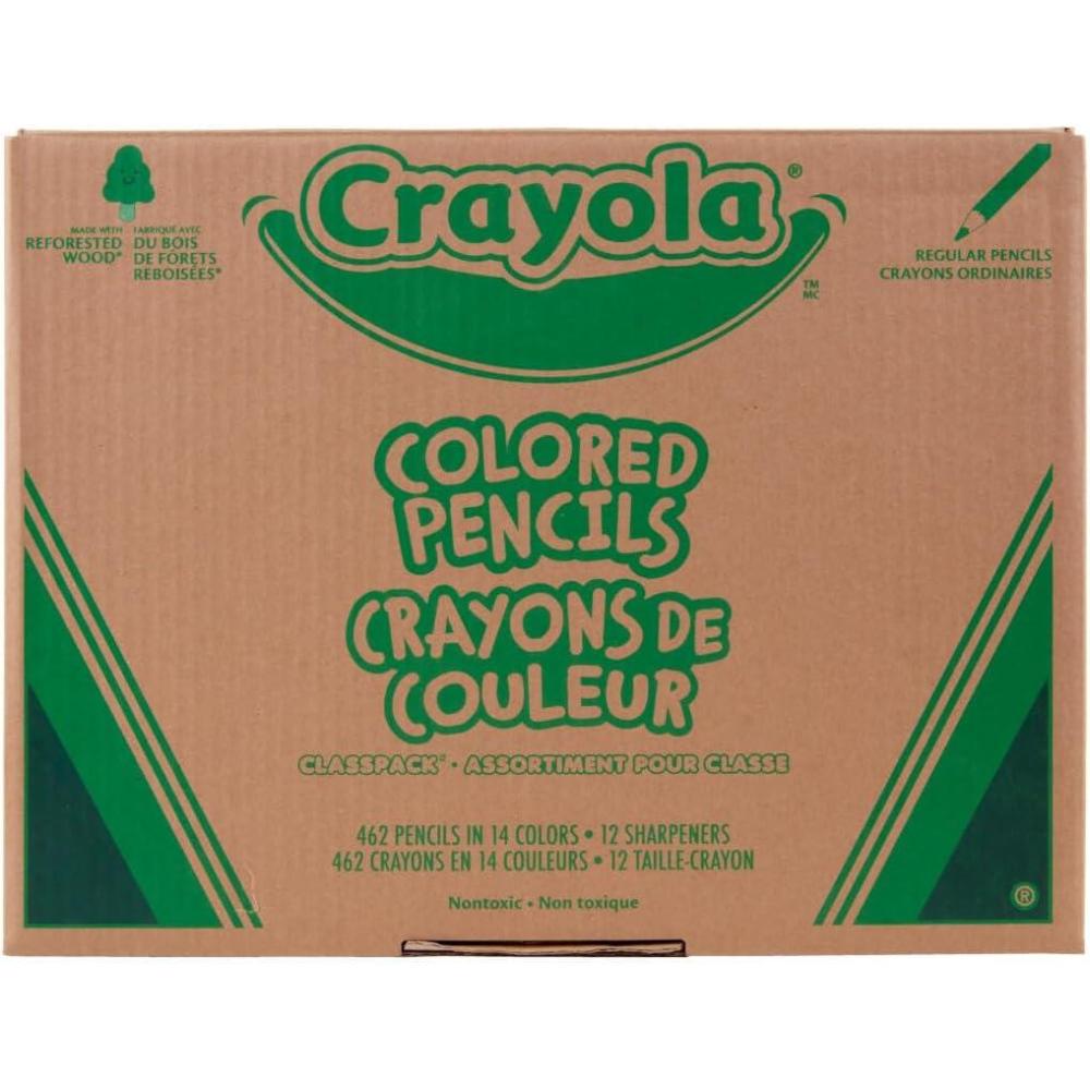 Crayola Colored Pencil Classpack (462ct), Bulk Colored Pencils, 14 Assorted Colors, School Supplies for Teachers, Ages 3+(14 Assorted Colors)