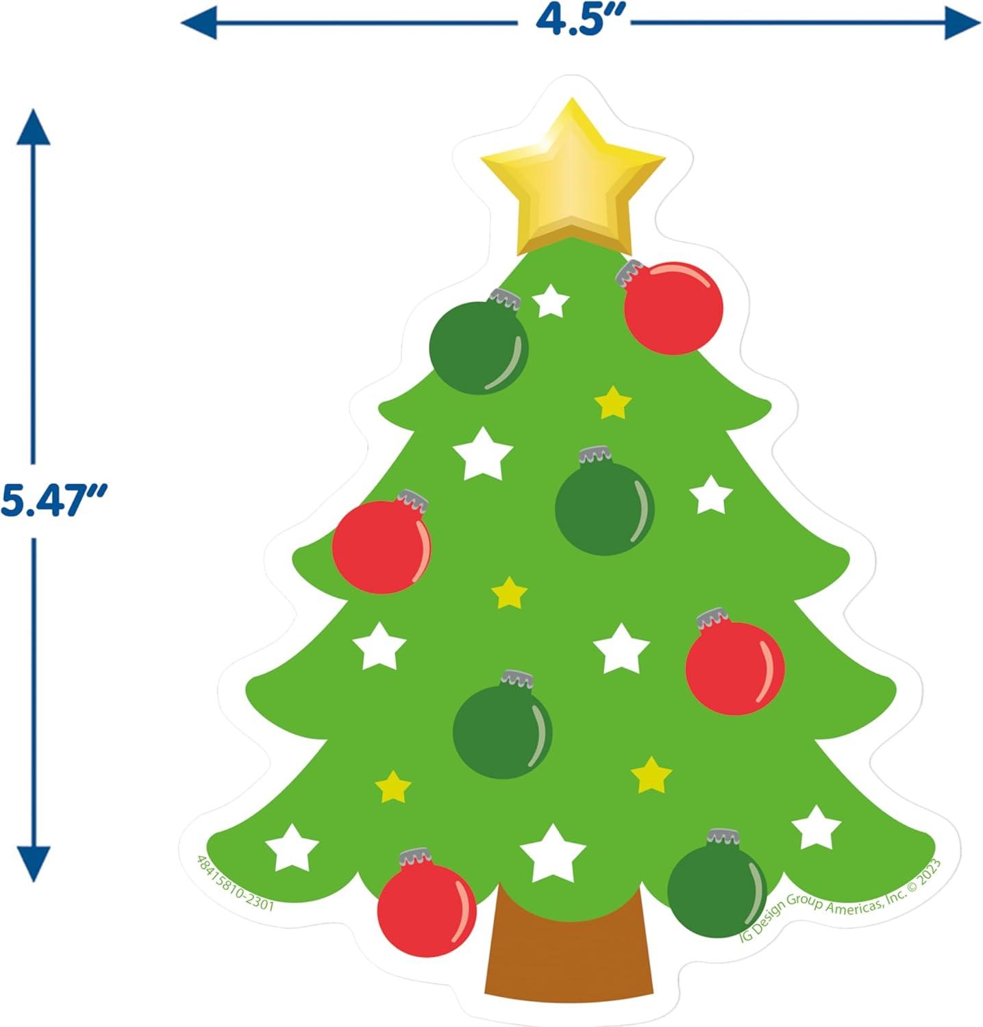 Eureka Crayola Crayons Paper Cut-Out Classroom Decorations for Teachers, 36 Pieces(Christmas Trees)