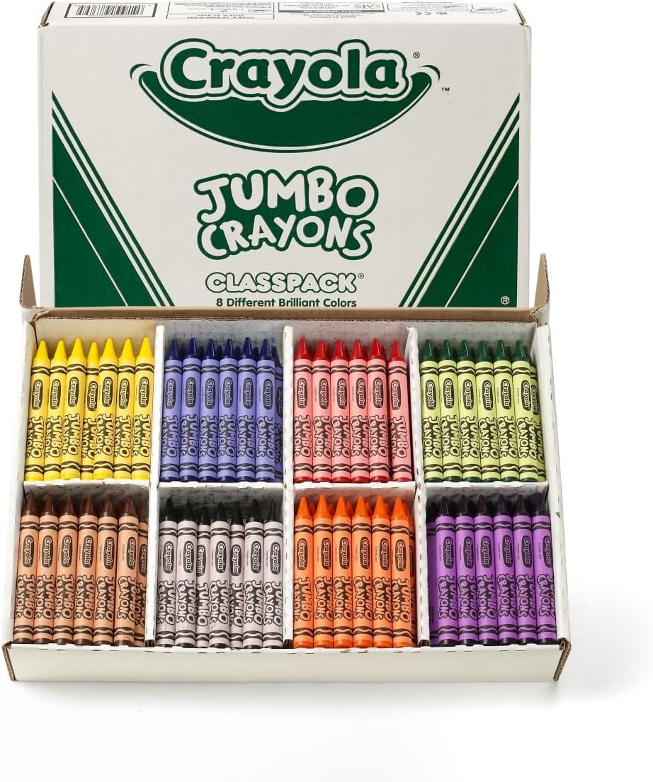 Crayola Triangular Crayon Classpack (256ct), 16 Colors, Bulk Toddler Crayons, Teacher Classroom Must Haves, School Supplies, Preschool & Kindergarten(200 Count (Pack of 1))