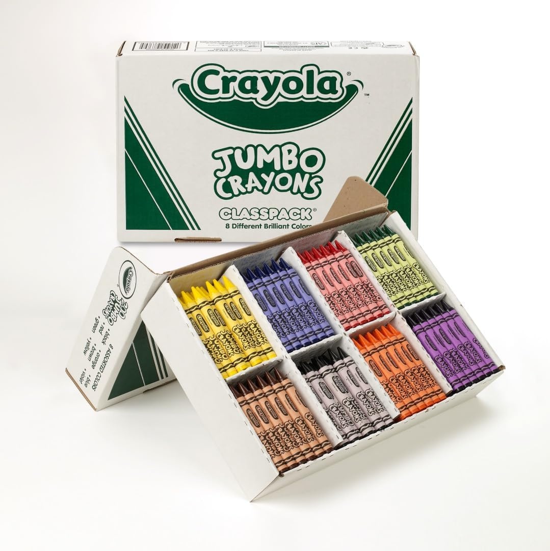 Crayola Triangular Crayon Classpack (256ct), 16 Colors, Bulk Toddler Crayons, Teacher Classroom Must Haves, School Supplies, Preschool & Kindergarten(200 Count (Pack of 1))