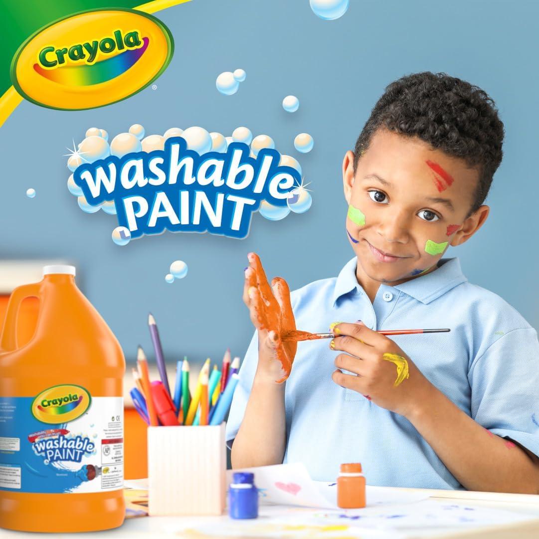 Crayola Washable Paint for Kids – Blue (1 Gallon), Kids Arts and Crafts Supplies, Non Toxic, Bulk(Orange)