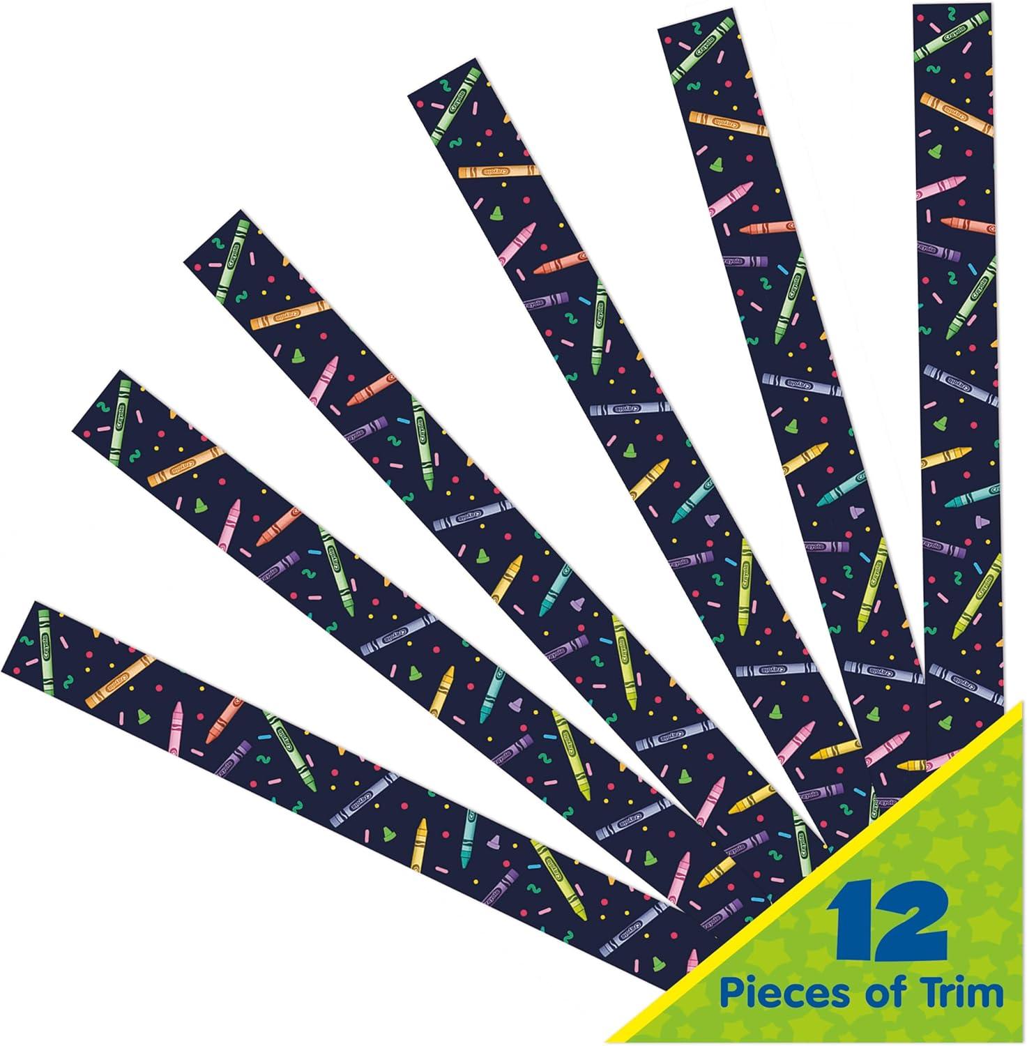 Eureka Crayola Rainbow Decorative Classroom and Bulletin Board Trim for Teachers, 2.25″ Wide, 12 Strips for 37 Total Feet(2-1/4″ x 37″ Strips)